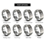 font options for inside engraving on grey 3d printer rings