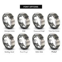font options for inside engraving on gray 3d printer rings