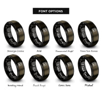 font options for inside engraving on gunmetal & black 3d printer rings