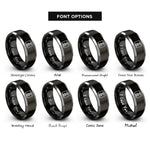 font options for inside engraving on black & grey 3d printer icon rings