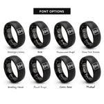 font options for inside engraving on black 3d printer icon rings