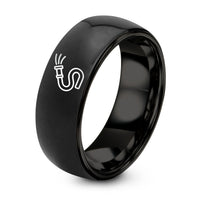 3Rd Gift Anniversaries for Him – black tungsten firefighter hose spray ring