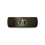 men's anniversary ring ideas – gunmetal & black tungsten lighthouse beacon circle wedding band