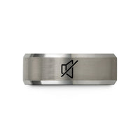 anniversary presents for men – black & gray tungsten mute icon wedding band