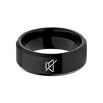 unique presents for him – black tungsten mute icon wedding band