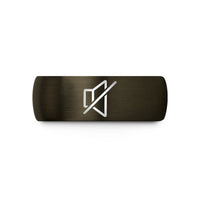 unique presents for him – gunmetal & black tungsten mute icon wedding band