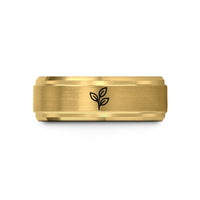 romantic presents for girlfriend – gold tungsten tea leaf branch wedding band