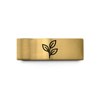 custom rings for women – gold tungsten tea leaf branch wedding band