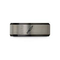 unique presents for her – black & gray tungsten yanagiba knife wedding band