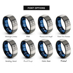 font options for inside engraving on black & blue & grey 4 blade propeller rings