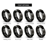 font options for inside engraving on black & gray 4 link suspension rings