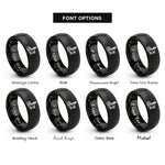 font options for inside engraving on black 4 link suspension rings