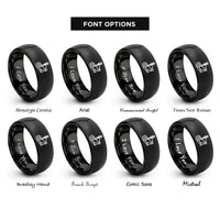 font options for inside engraving on black 4 link suspension rings