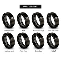 font options for inside engraving on black 4 link suspension rings