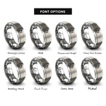 font options for inside engraving on grey 4 link suspension rings
