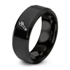 Adjustable Wrench – Tungsten Wedding Band, 8 mm, Black Comfort-Fit Unisex
