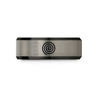 women’s tungsten ring – black & silver tungsten double coil wedding band