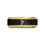 special presents for wife – black & gold tungsten harp wedding band