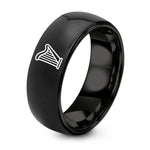 40th Birthday Gifts for Her – black tungsten harp ring