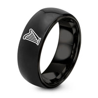 40th Birthday Gifts for Her – black tungsten harp ring