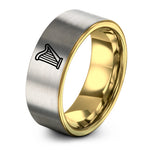 special presents for wife – gold & grey tungsten harp ring