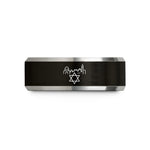 unique birthday presents her – black & gray tungsten skyline star wedding band