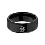 unique presents for him – black tungsten climbing crag wedding band