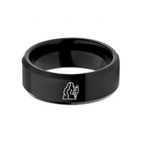 unique presents for him – black tungsten climbing crag wedding band