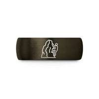 unique presents for him – gunmetal & black tungsten climbing crag wedding band