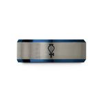 best rings for him – blue & silver tungsten separatory funnel wedding band