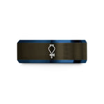 personalized presents for him – gunmetal & blue tungsten separatory funnel wedding band