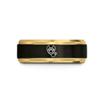 sister birthday present ideas – black & gold tungsten stethoscope around paw wedding band