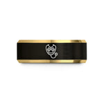 unique present ideas sister – black & gold tungsten stethoscope around paw wedding band