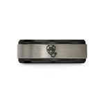 unique present ideas sister – black & grey tungsten stethoscope around paw wedding band