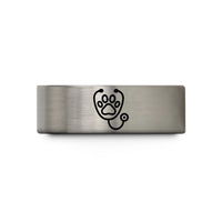 best presents for her – gold & grey tungsten stethoscope around paw wedding band