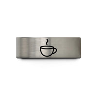 customized jewelry for women – blue & grey tungsten java wedding band
