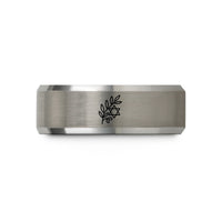 unique present for her – gray tungsten olive branch wedding band