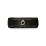 unique anniversary presents her – black tungsten tram front wedding band