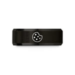 personalized men’s birthday band – black tungsten cookie wedding band