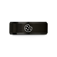 personalized men’s birthday band – black tungsten cookie wedding band