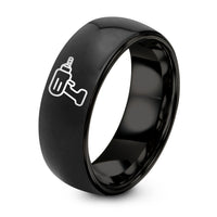 40th Birthday Gifts Men – black tungsten hand drill ring