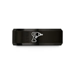 personalized presents for him – black tungsten hand drill wedding band
