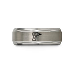 personalized presents for him – gray tungsten hand drill wedding band