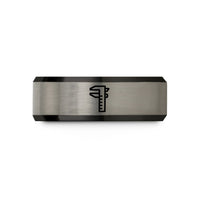 birthday rings for her – black & gray tungsten calipers wedding band