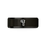 unique presents for her – black tungsten calipers wedding band