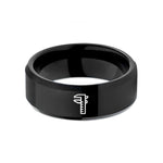 custom rings for her – black tungsten calipers wedding band