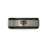 unique birthday presents her – black & grey tungsten elevated train wedding band