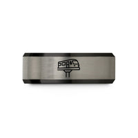 birthday present ideas her – black & gray tungsten elevated train wedding band