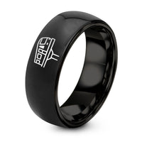 40th Birthday Gifts Women – black tungsten elevated train ring