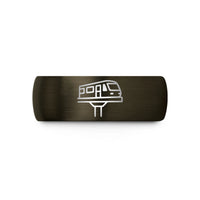 personalized presents for her – gunmetal & black tungsten elevated train wedding band